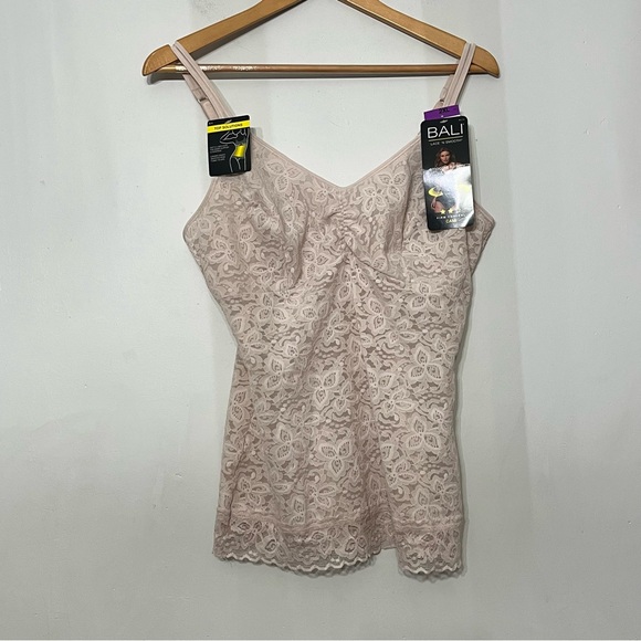 Bali‎ Lace n Smooth Cami Firm Control 2XL Rosewood NWT Tummy Control Shapewear - Picture 2 of 11